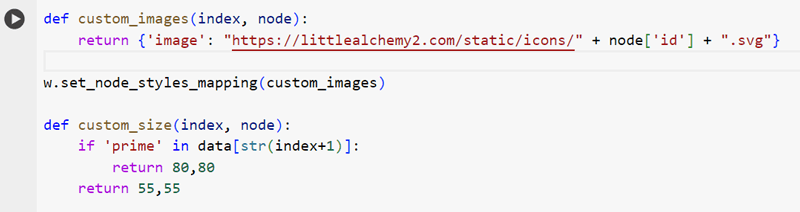 little alchemy 2 code example node styles mapping