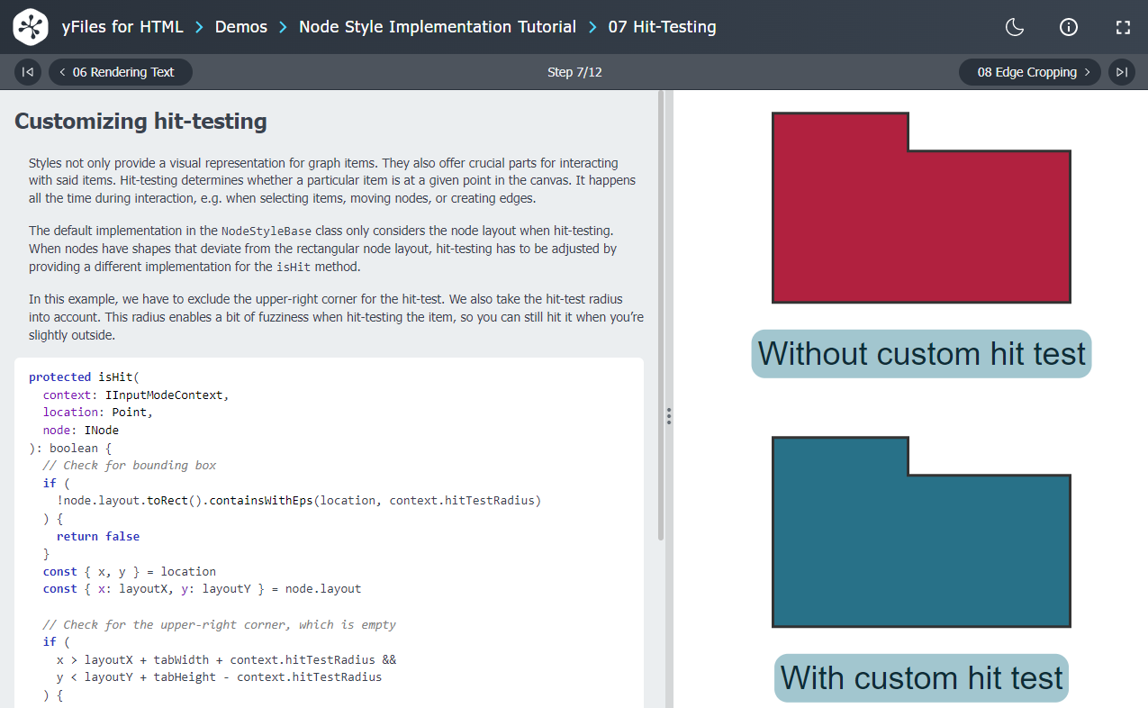 The new UI of the tutorials provides more space for explanatory text and code snippets
