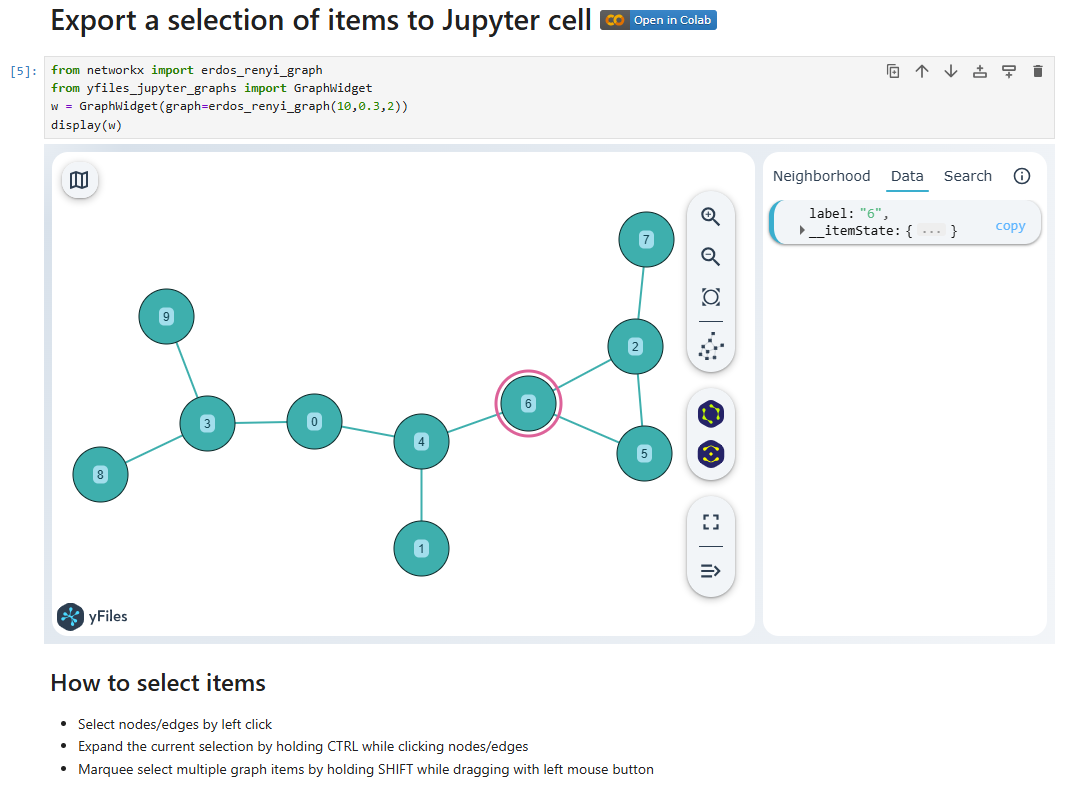 Use selected items